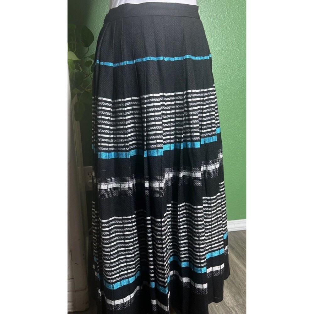 Vintage 1970s Evan Picone Pleated Maxi Skirt Sz 12 Boho Country Western